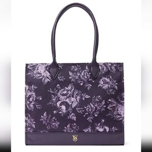 Victoria's Secret Floral Book Tote in Violet